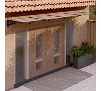 vidaXL Marquesina de puerta policarbonato negro 396x90 cm