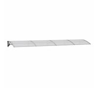 vidaXL Marquesina de Puerta, Toldo para Porche Ventana, Refugio de Lluvia Nieve, Marquesina Exterior, Policarbonato Gris y Transparente 350x75 cm