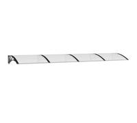 vidaXL Marquesina de Puerta, Toldo para Porche Ventana, Refugio de Lluvia Nieve, Marquesina Exterior, Policarbonato Negro y Transparente 350x75 cm