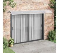 vidaXL Marquesina para puerta gris 350x100 cm policarbonato