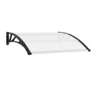 vidaXL Marquesina para Puerta PC Negro y Transparente 120x75 cm