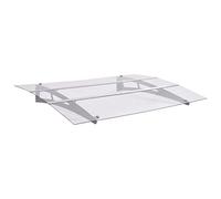 vidaXL Marquesina para Puerta PC Plata y Transparente 150x90 cm Pet