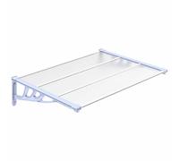 vidaXL Marquesina Puerta policarbonato Gris y Transparente 122x90 cm, marquesina de Puerta, pérgola de Puerta de Entrada, toldo de Puerta