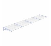 vidaXL Marquesina puerta policarbonato gris y transparente 396x90 cm