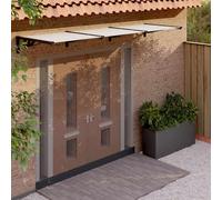 vidaXL Marquesina puerta policarbonato negro y transparente 297,5x90cm
