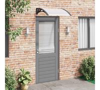 vidaXL Marquesina puerta policarbonato negro y transparente 80x75 cm