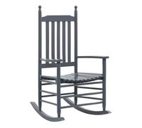 vidaXL Mecedora con asiento curvo, madera de álamo gris, resistente a la intemperie