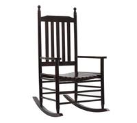 vidaXL Mecedora con asiento curvo de madera de álamo marrón