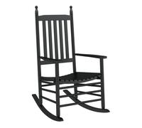 vidaXL Mecedora con asiento curvo, madera maciza de álamo negra