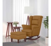 vidaXL Sillón Mecedora con Patas de Madera Silla de Descanso Tapizada Terciopelo Marrón