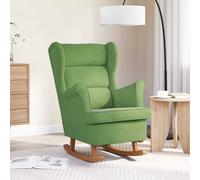 vidaXL Mecedora con respaldo alto de terciopelo y madera maciza