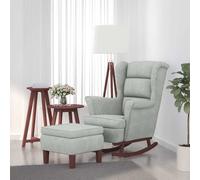 vidaXL Sillón Mecedora con Patas de Madera Silla de Descanso Tapizada Terciopelo Gris claro