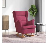 vidaXL Mecedora con respaldo alto de terciopelo y madera maciza