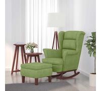 Mecedora Con Respaldo Alto De Terciopelo Y Madera Maciza Vidaxl
