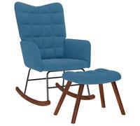 vidaXL Mecedora con taburete de terciopelo – Moderna ergonómica – Rosa/Azul/Marrón y más