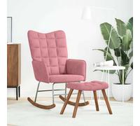 vidaXL Mecedora con taburete de terciopelo en color Rosa/Azul/Marrón y más | cómodas modernas ergonómicas para comedor cocina salón hogar
