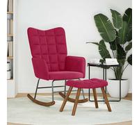 vidaXL Mecedora con taburete de terciopelo en color Rosa/Azul/Marrón y más | cómodas modernas ergonómicas para comedor cocina salón hogar