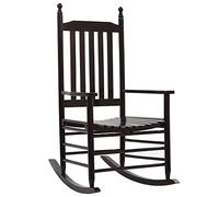 vidaXL Mecedora con asiento curvo de madera de álamo marrón