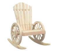 vidaXL Mecedora de Jardín Adirondack – Silla con Respaldo y Reposabrazos, Madera Maciza de Abeto