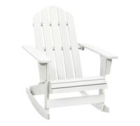 Vidaxl mecedora de jardín de madera blanca