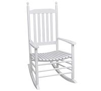 vidaXL Silla mecedora con asiento curvado de madera blanca — sillón relajante