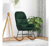 vidaXL Mecedora de terciopelo verde oscuro