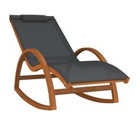 Vidaxl Mecedora de Textileno y Madera Maciza de Álamo Blanca para Jardín, Playa y Piscina Gray