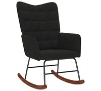 vidaXL Silla mecedora de terciopelo, moderna y ergonómica – Negro