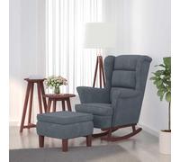 vidaXL Mecedora orejera de terciopelo gris oscuro y madera maciza