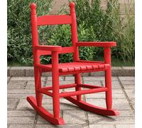 vidaXL Mecedora para niños madera maciza de álamo roja