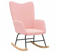 vidaXL Mecedora Rosa tela Sherpa acolchada – Sillón rocker moderno minimalista para sala