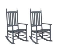 vidaXL Mecedoras con asiento curvo – 2 Uds, madera álamo maciza, gris