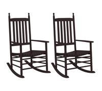 vidaXL Mecedoras con asiento curvo 2 uds madera álamo maciza Marrón