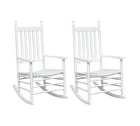 vidaXL Mecedoras con asientos curvos – 2 piezas, abeto madera maciza, blanco