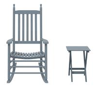 vidaXL Mecedoras con Asientos Curvos Sillones Sillas de Jardín Madera Maciza Gris
