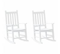 vidaXL Mecedoras para niños 2 uds madera maciza de álamo Blanco