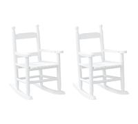 vidaXL Mecedoras para niños 2 uds madera maciza de álamo Blanco