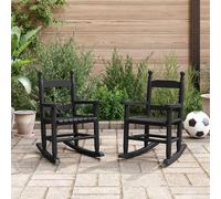 vidaXL Mecedoras para niños 2 uds madera maciza de álamo negras