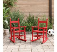 vidaXL Mecedoras para niños 2 uds madera maciza de álamo rojas