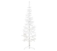 vidaXL Medio árbol de Navidad artificial con soporte blanco 180 cm
