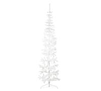 vidaXL Medio árbol de Navidad artificial con soporte blanco 210 cm