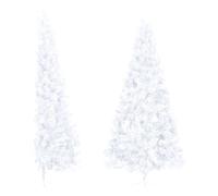 vidaXL Medio árbol de Navidad artificial con soporte PVC blanco 240 cm