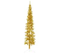 vidaXL Medio árbol de Navidad artificial con soporte dorado 240 cm