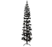 vidaXL Medio árbol de Navidad artificial con soporte negro 180 cm