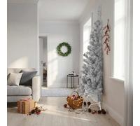 vidaXL Medio árbol de Navidad artificial con soporte PET plata 240 cm
