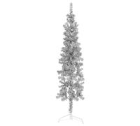 vidaXL Medio árbol de Navidad artificial 180 cm con soporte plateado