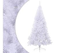 vidaXL Medio árbol de Navidad artificial con soporte PVC blanco 240 cm