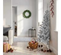 vidaXL Medio árbol de Navidad artificial con soporte PVC rosa 150 cm