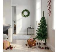 vidaXL Medio árbol de Navidad artificial con soporte PVC verde 120 cm