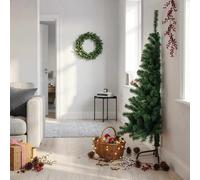 vidaXL Medio árbol de Navidad artificial con soporte PVC verde 150 cm